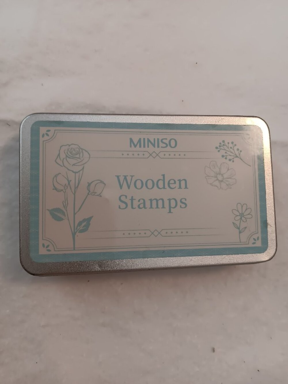 Retro Floral Plant Stamps Wooden Rubber Stamps by Miniso